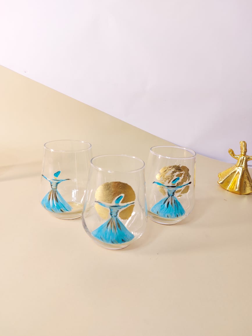 Gold Dancing Dervish Water Cups Set of Six