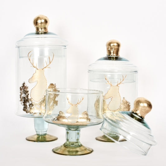 Metallic Deer Cake Candy Jars