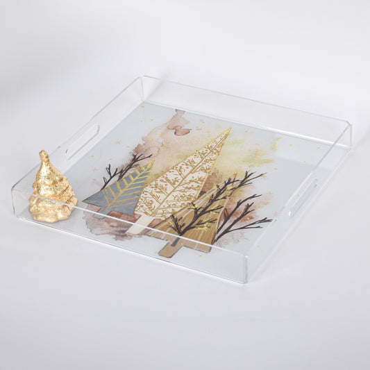 Three Color Christmas Tree Big Plexi Tray