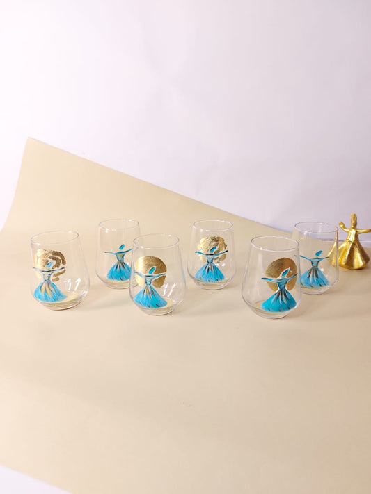 Gold Dancing Dervish Water Cups Set of Six