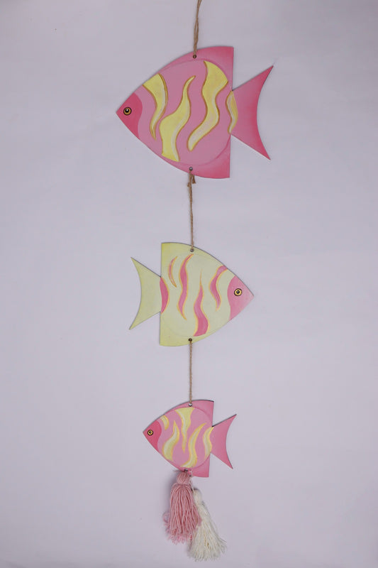 Pink & Yellow Fish set Wall Décor