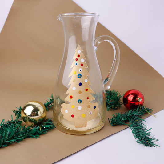 Three Metallic Christmas Trees Water Jug