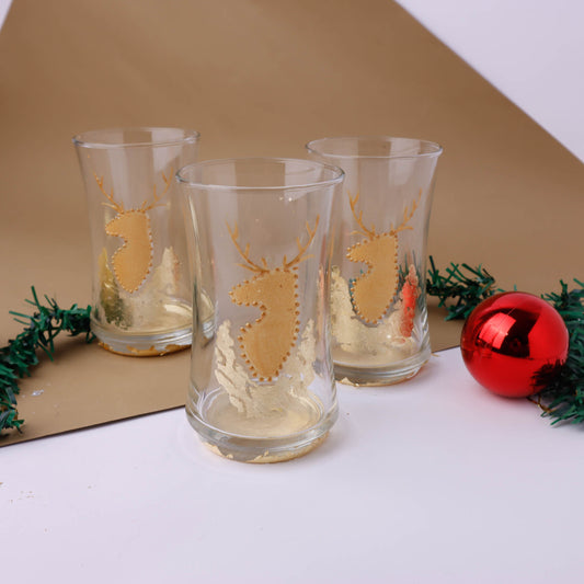 Metallic Deer Water Cups set of six