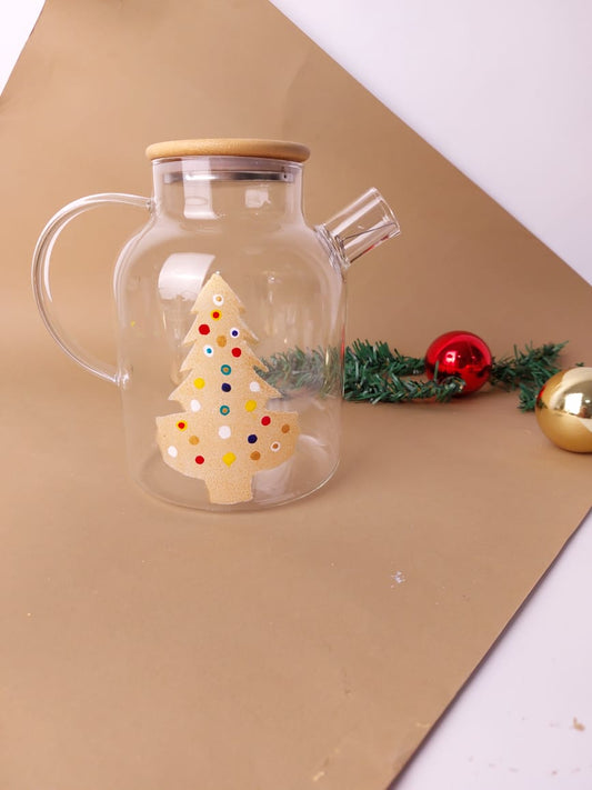 Three Metallic Christmas Trees Teapot