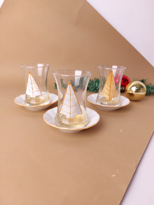 Three Color Christmas Tree Tea Cups